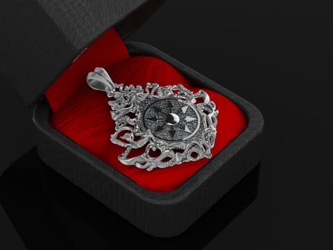Chaos Magic Star Pendant Mens Biker Gothic Jewelry 925 Sterling Silver