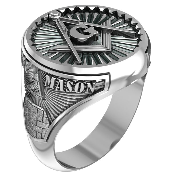 Freemason Masonic Biker Ring Men Women Jewelry 925 Sterling Silver Size 6-15