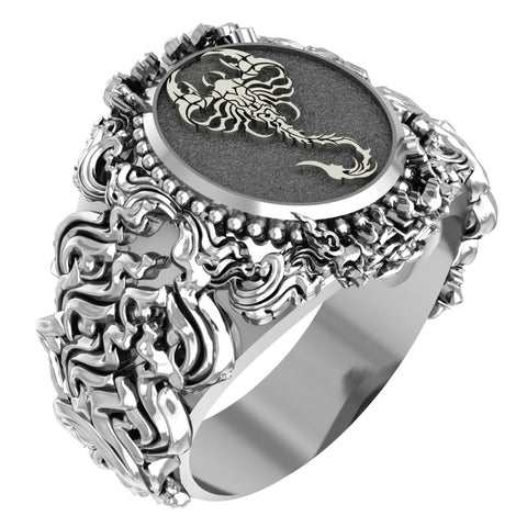 Scorpion Dangerous Animal Biker Ring Gothic Punk Jewelry 925 Sterling Silver Size 6-15