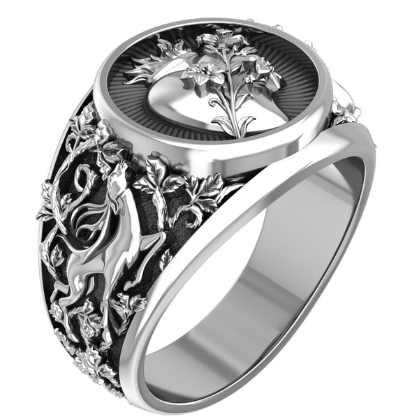 Sacred Heart Ring with Flower for Men Woman Anniversary Jewelry 925 Sterling Silver Size 6-15