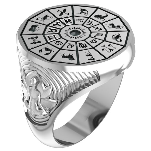 Zodiac Sign Constellation Ring Men Women Jewelry 925 Sterling Silver Size 6-15