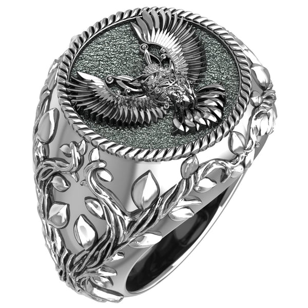 Owl Animal Biker Ring Gothic Punk Jewelry 925 Sterling Silver Size 6-15