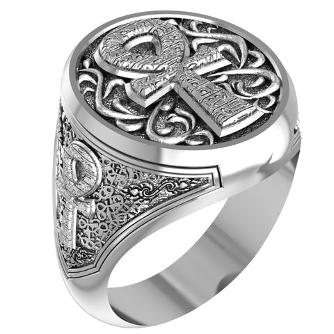 Egyptian Ankh Ring Cross Men Women Jewelry 925 Sterling Silver Size 6-15