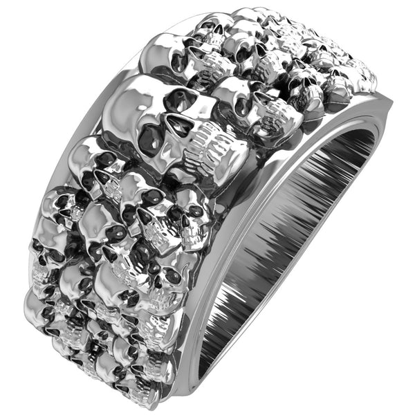 Gothic Skull Ring Biker Punk Jewelry 925 Sterling Silver Size 6-15