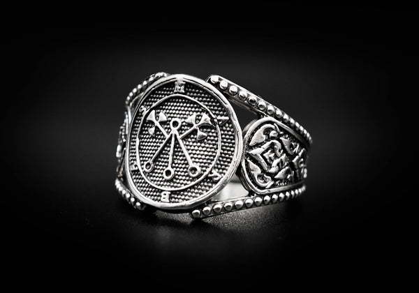Seal of Marbas Sigil Demon Ring 925 Sterling Silver Size 6-15