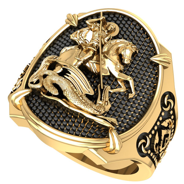 The Saint George Men's Ring Protection Mens Womens Brass Jewelry Size 6-15 BR-101