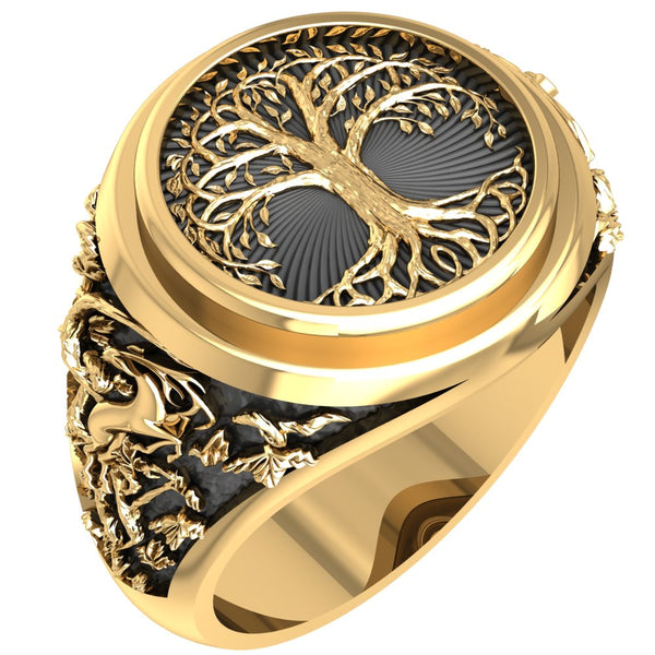 Tree of Life Ring Wedding Anniversary Promise Brass Jewelry Size 6-15 BR-105