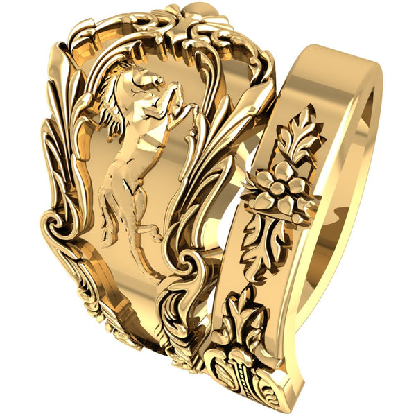 Adjustable Horse Ring Vintage Spoon style for Mens Women Brass Jewelry Size 6-15 BR-111