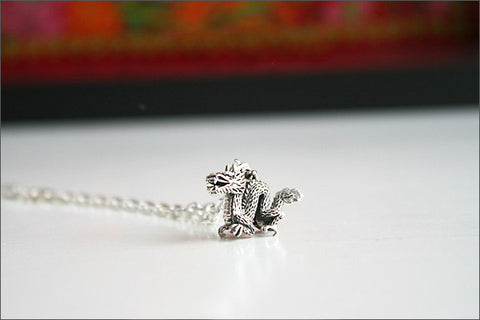 Dragon Pendant - 925 Sterling Silver -   Silver Pendant -  Rocker Gothic Woman Jewelry (P-043)