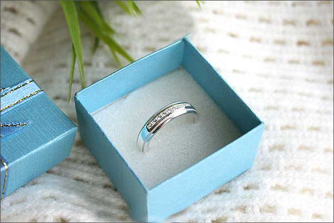 White Quartz - 925 Sterling Silver Band - For Casual Wedding or Engagement - Engravable and Customized Options Available-  Silver ring (R92)