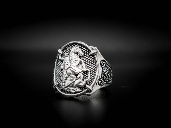 925 Sterling Silver The Saint George Ring Size 6-15