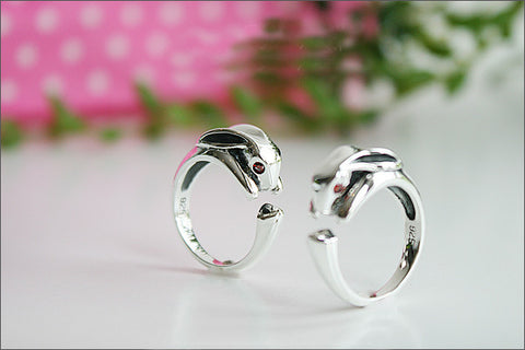 925 Sterling Silver Rabbit ring / Bunny Ring Style Gift Idea Rocker Gothic Woman Jewelry (SR-083)