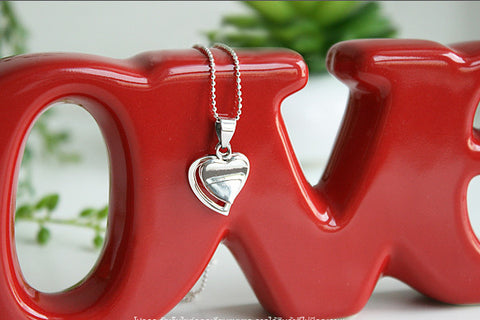 Heart Pendant - 925 Sterling Silver  -  Silver Pendant - Rocker Gothic Woman Jewelry (P-002)