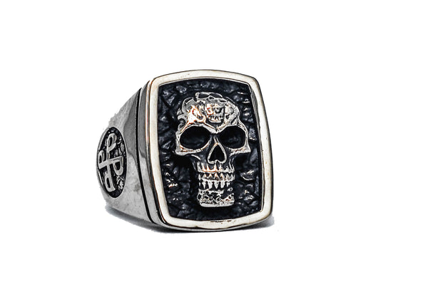 Skull Ring 925 Sterling Silver Style Heavy Biker Rocker Men's Jewelry (R-32)