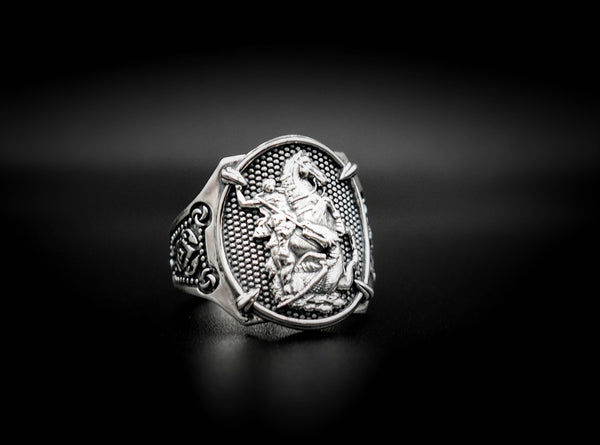 925 Sterling Silver The Saint George Ring Size 6-15