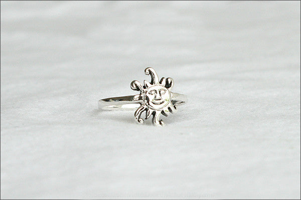 Sun Ring - Silver Sun Ring, Day Ring, Sun Midi Ring, Sun Shing Ring, Simple Sun Jewelry - Nature Jewelry veryday ring - Silver ring (SR-106)