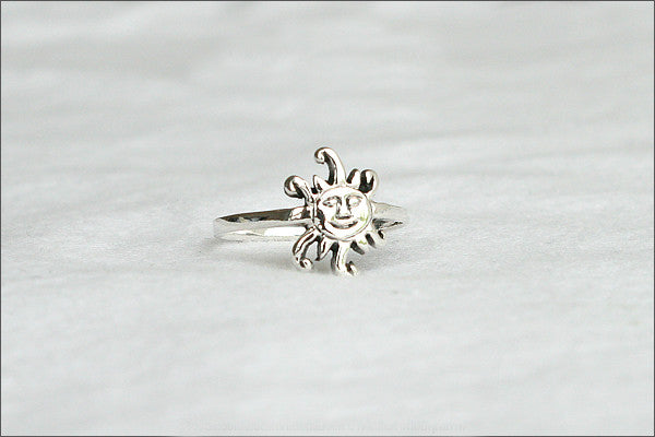 Sun Ring - Silver Sun Ring, Day Ring, Sun Midi Ring, Sun Shing Ring, Simple Sun Jewelry - Nature Jewelry veryday ring - Silver ring (SR-106)