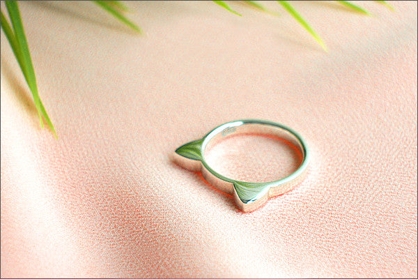 Cat Ring - 925 sterling silver Cat Ring, Kawaii Cat ears Ring, Silver cat ring, cat jewellery, everyday ring (SR-110)