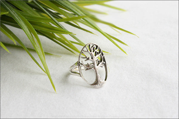 Tree of Life Ring - Silver Tree Ring, Tree Jewelry - Silver Nature Ring, tree of life ring in 925 sterling silver - Silver Ring (R108)