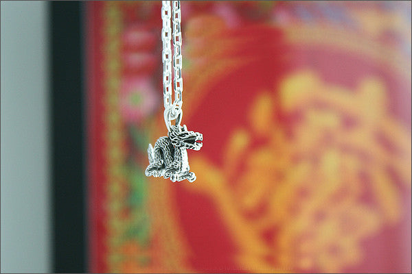 Dragon Pendant - 925 Sterling Silver -   Silver Pendant -  Rocker Gothic Woman Jewelry (P-043)