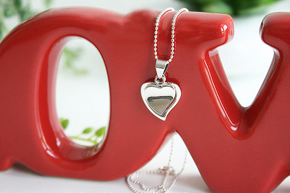 Heart Pendant - 925 Sterling Silver  -  Silver Pendant - Rocker Gothic Woman Jewelry (P-002)