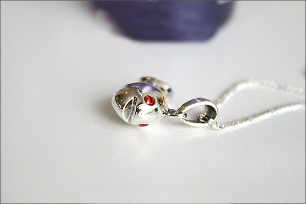 fish Pendant - 925 Sterling Silver  - Silver Pendant - Rocker Gothic Woman Jewelry (P-055)