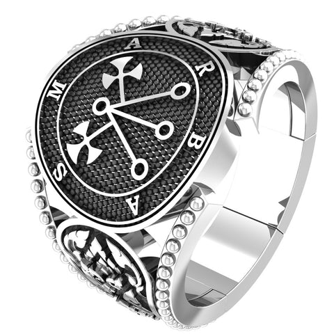 Seal of Marbas Sigil Demon Ring 925 Sterling Silver Size 6-15