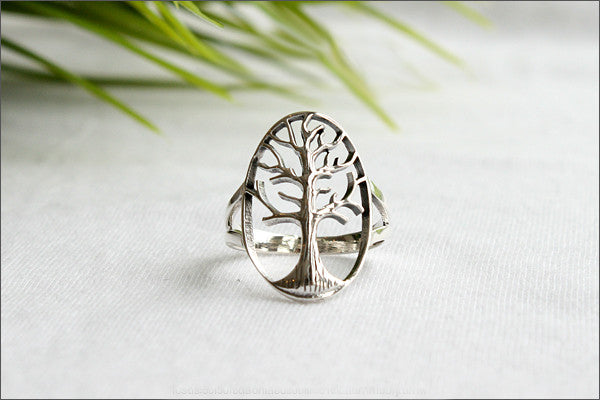 Tree of Life Ring - Silver Tree Ring, Tree Jewelry - Silver Nature Ring, tree of life ring in 925 sterling silver - Silver Ring (R108)
