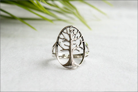 Tree of Life Ring - Silver Tree Ring, Tree Jewelry - Silver Nature Ring, tree of life ring in 925 sterling silver - Silver Ring (R108)