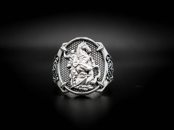 925 Sterling Silver The Saint George Ring Size 6-15