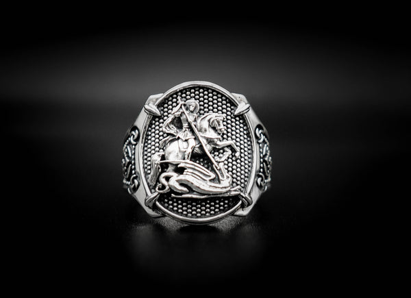 The Saint George Men's Ring 925 Sterling Silver Size 6-15