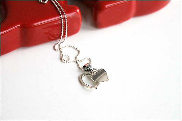 Heart Pendant - 925 Sterling Silver  -  Silver Pendant - Rocker Gothic Woman Jewelry (P-002)
