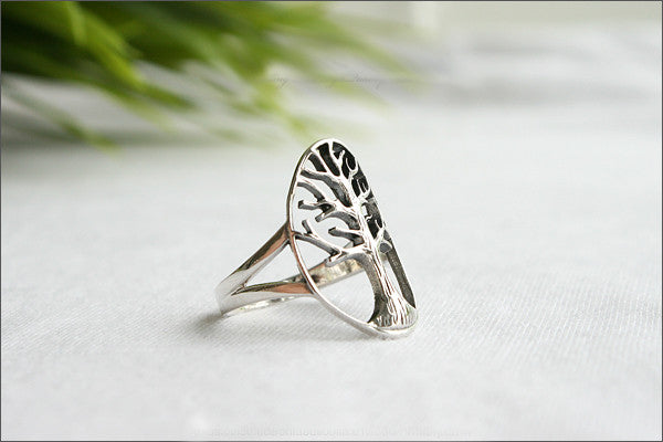 Tree of Life Ring - Silver Tree Ring, Tree Jewelry - Silver Nature Ring, tree of life ring in 925 sterling silver - Silver Ring (R108)
