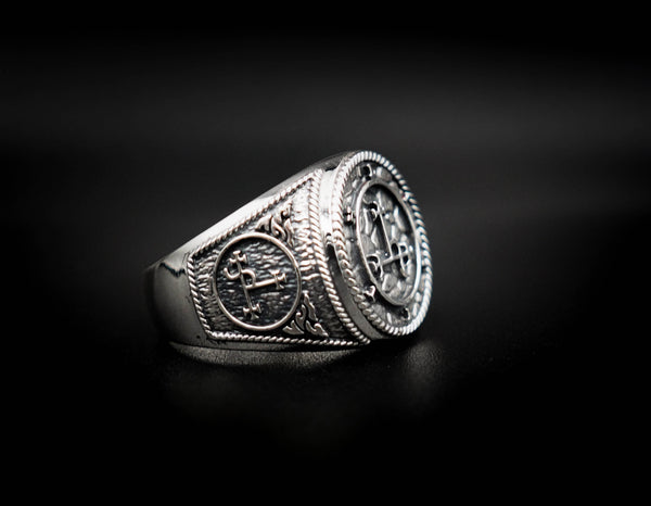 925 Sterling Silver Seal Sigil of Lilith Ring, Goetia Demons Rings Size 6-15