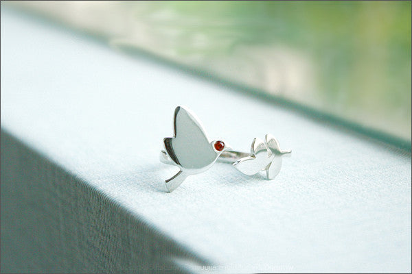 Dove and Leaves Ring, Pigeon and Leaves Ring, dove bird and leaf branch, bird ring, adjustable ring, 925 sterling silver ring (R99)