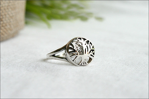 Tree of Life Ring - Silver Tree Ring, Tree Jewelry - Silver Nature Ring, tree of life ring in 925 sterling silver (R107)