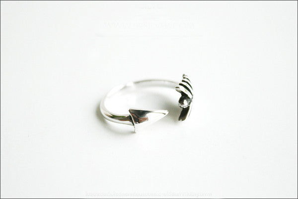 Adjustable Arrow Ring, 925 sterling silver, Arrow Wrap Around Stackable Midi Knuckle Ring, Arrow Ring, Tiny Midi (R-100)