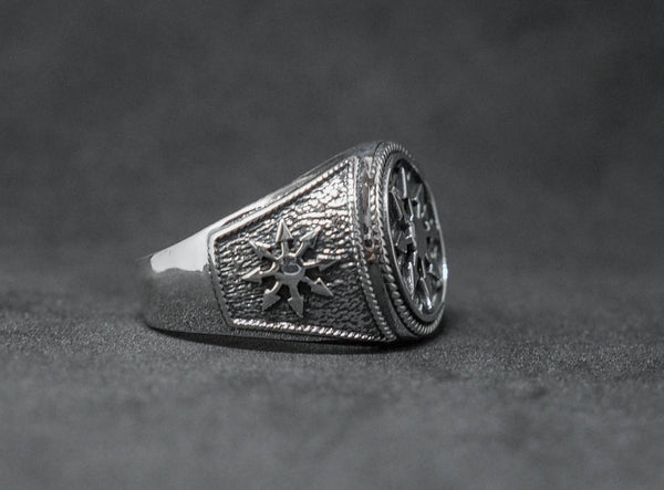 Men Chaotic Magic 8 Pointed Arrows Magick Chaos Star Ring 925 Sterling Silver 925 Sterling Silver Size 6-15