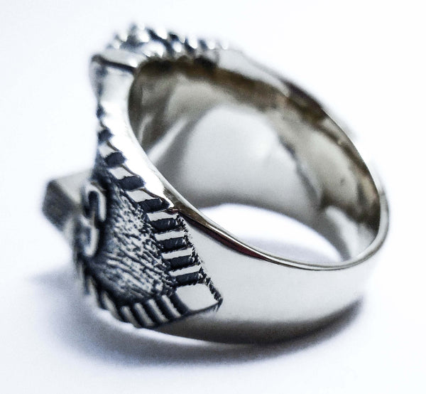 Mjölnir Thor's Hammer Signet Ring Norse Viking Thunder God Asatru Ring in 925 Sterling Silver Size 8-12 (R- 61)