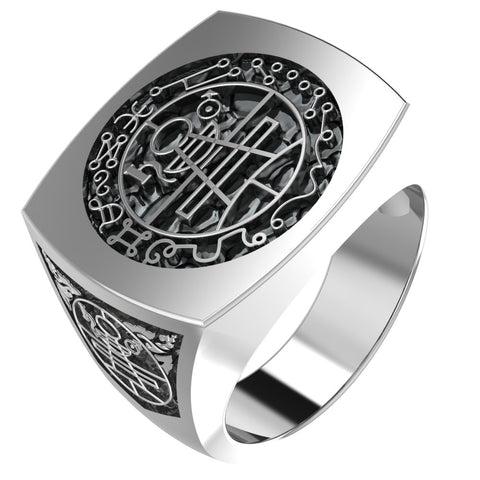 Seal of Solomon Ring, Secret Seal of King Solomon ring 925 Sterling Silver Size 6-15