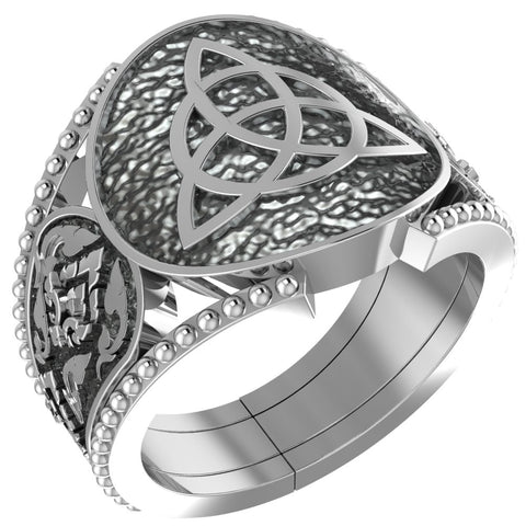 Men Women Celtic knot Triquetra Magic Ring 925 Sterling Silver Size 6-15