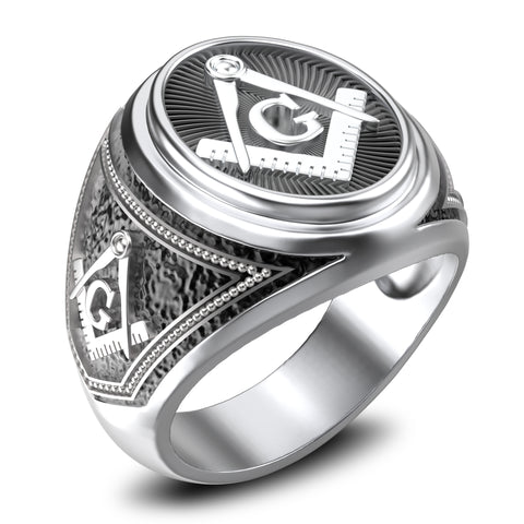 Free mason Masonic Ring, Freemason Master Ring 925 Sterling Silver Size 6-15