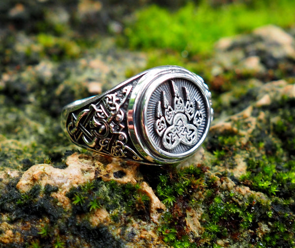 Bear Paw ring, Bear Paw Slavic Ring, Viking Ring 925 Sterling Silver Sz. 6-15