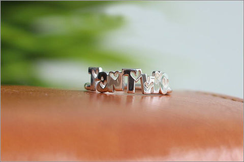 Custom Name Ring - Personalized Name Ring - Personalized Ring - Initial Ring silver name ring - name jewelry  (R3D)