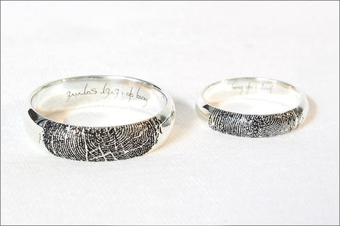 Finger Print Sterling Silver Ring - Fingerprint wedding ring - fingerprint engraved in sterling silver - finger print ring 4mm, 6mm
