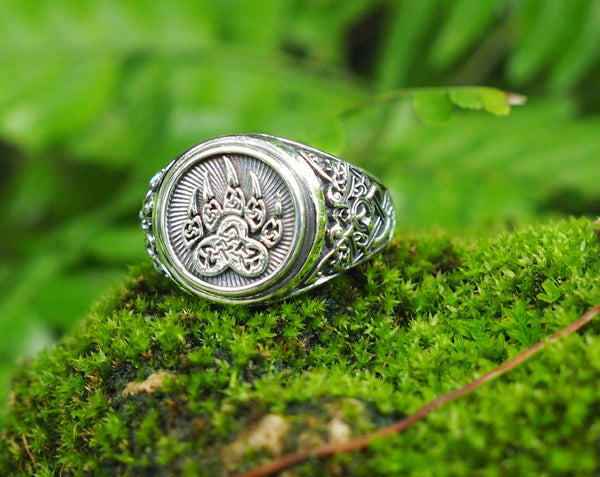 Bear Paw ring, Bear Paw Slavic Ring, Viking Ring 925 Sterling Silver Sz. 6-15