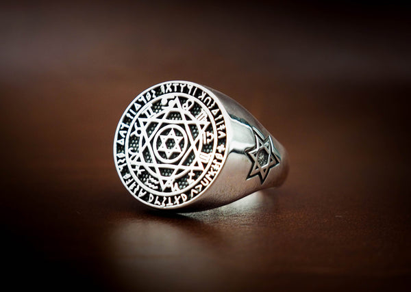 Hexagram Six-Pointed Star Star of David Seal Solomon Rings 925 Sterling Silver Size 6-15