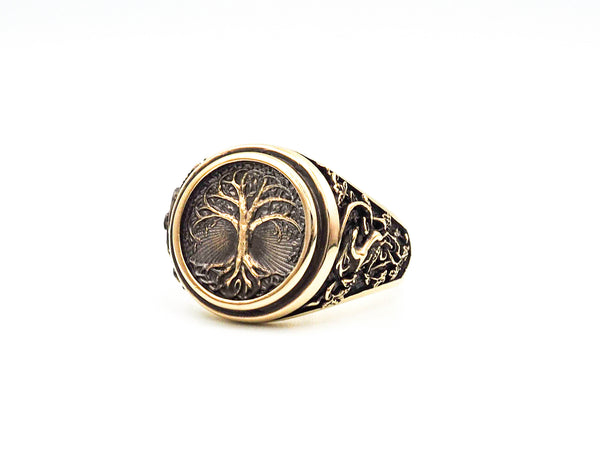 Tree of Life Ring Wedding Anniversary Promise Brass Jewelry Size 6-15 BR-105