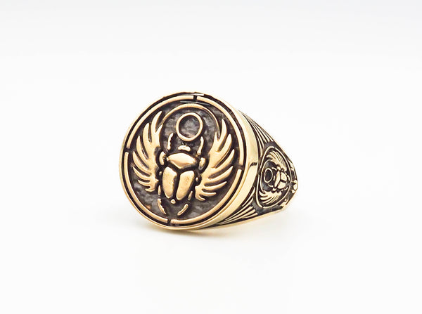 Egyptian Scarab Ring Ancient Egypt Brass Jewelry Size 6-15 BR-79