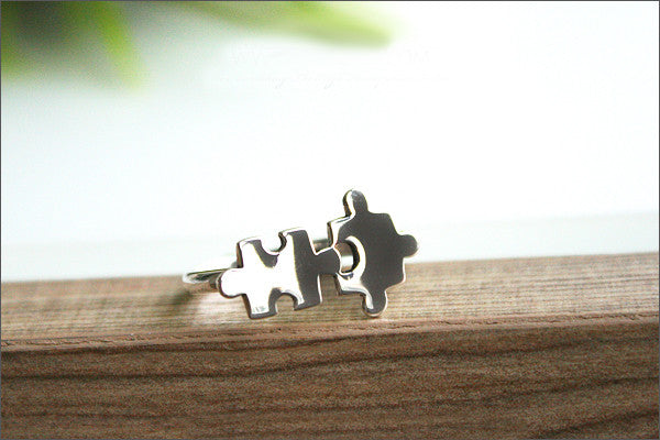 925 sterling Puzzle Ring,Silver ring,adjustable ring,free size ring, puzzle pieces,Jigsaw Puzzle ring, Silver ring  (R-102)